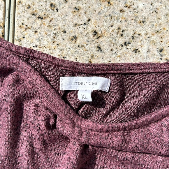 Maurices, XL, Cold Shoulder Plum Top - Picture 3 of 5